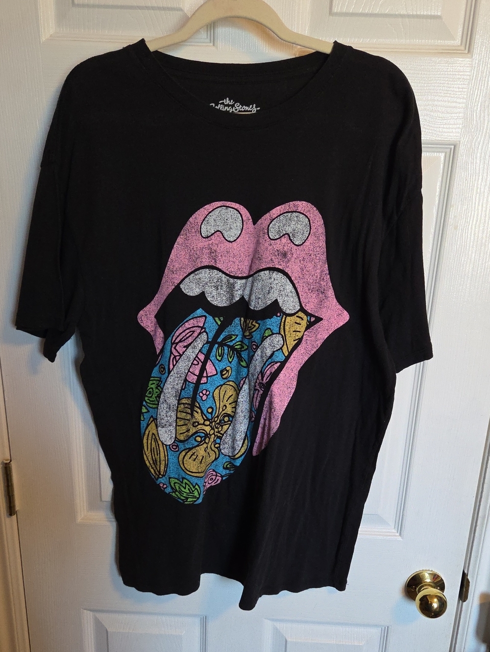 the Rolling Stones Black Tee with White Logo